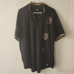 Elegant Black and Gold Men's Casual Shirt